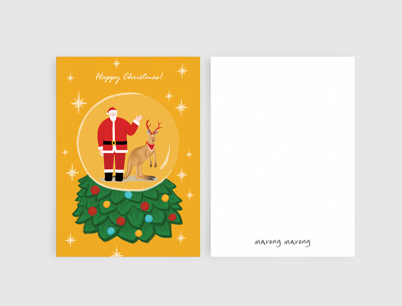 Christmas Illustration Postercards by Marongmarong