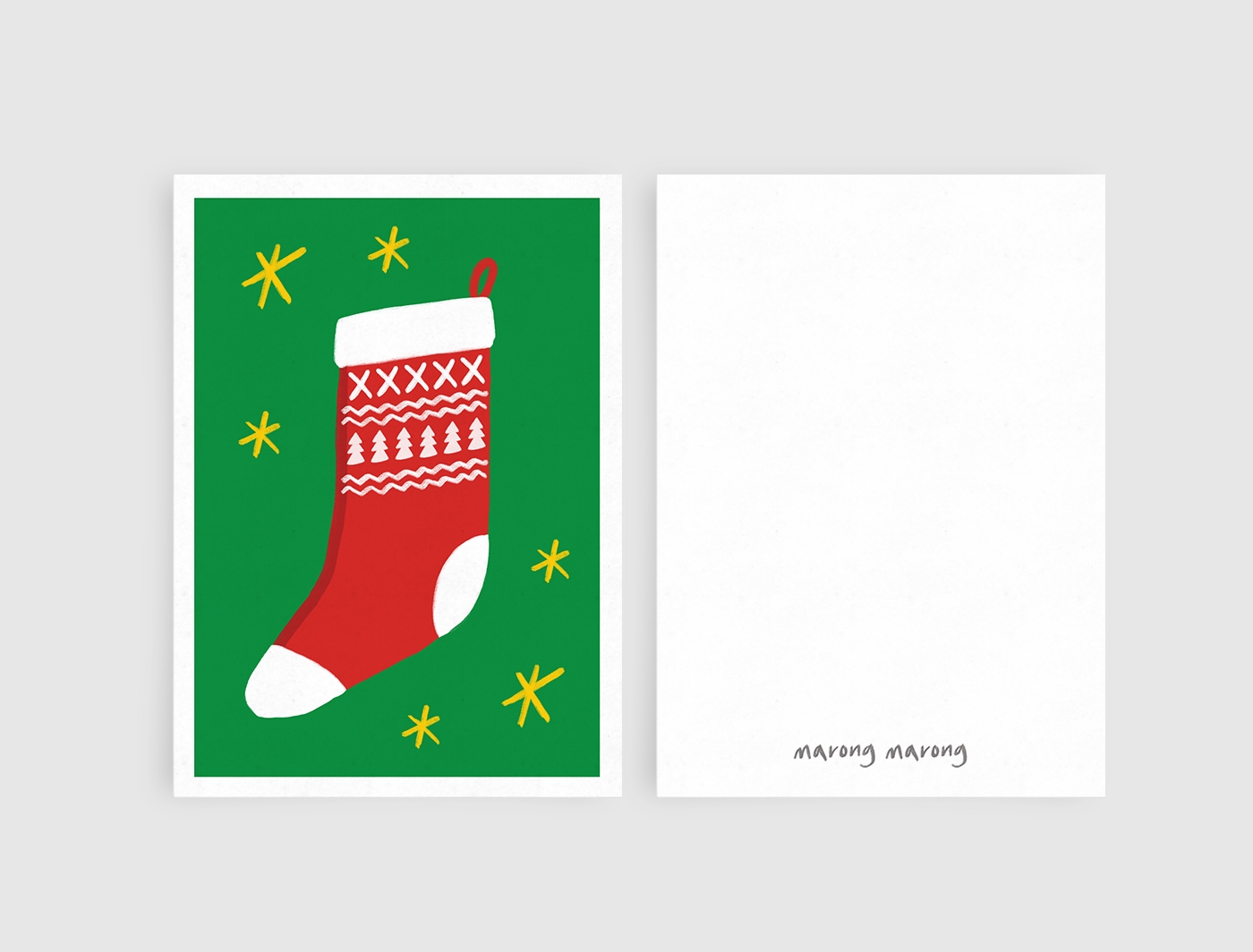 Christmas Illustration Postercards by Marongmarong