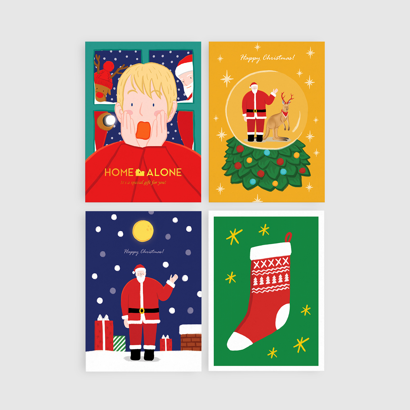Christmas Illustration Postercards by Marongmarong